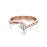 Pierścionek z diamentem różowe złoto